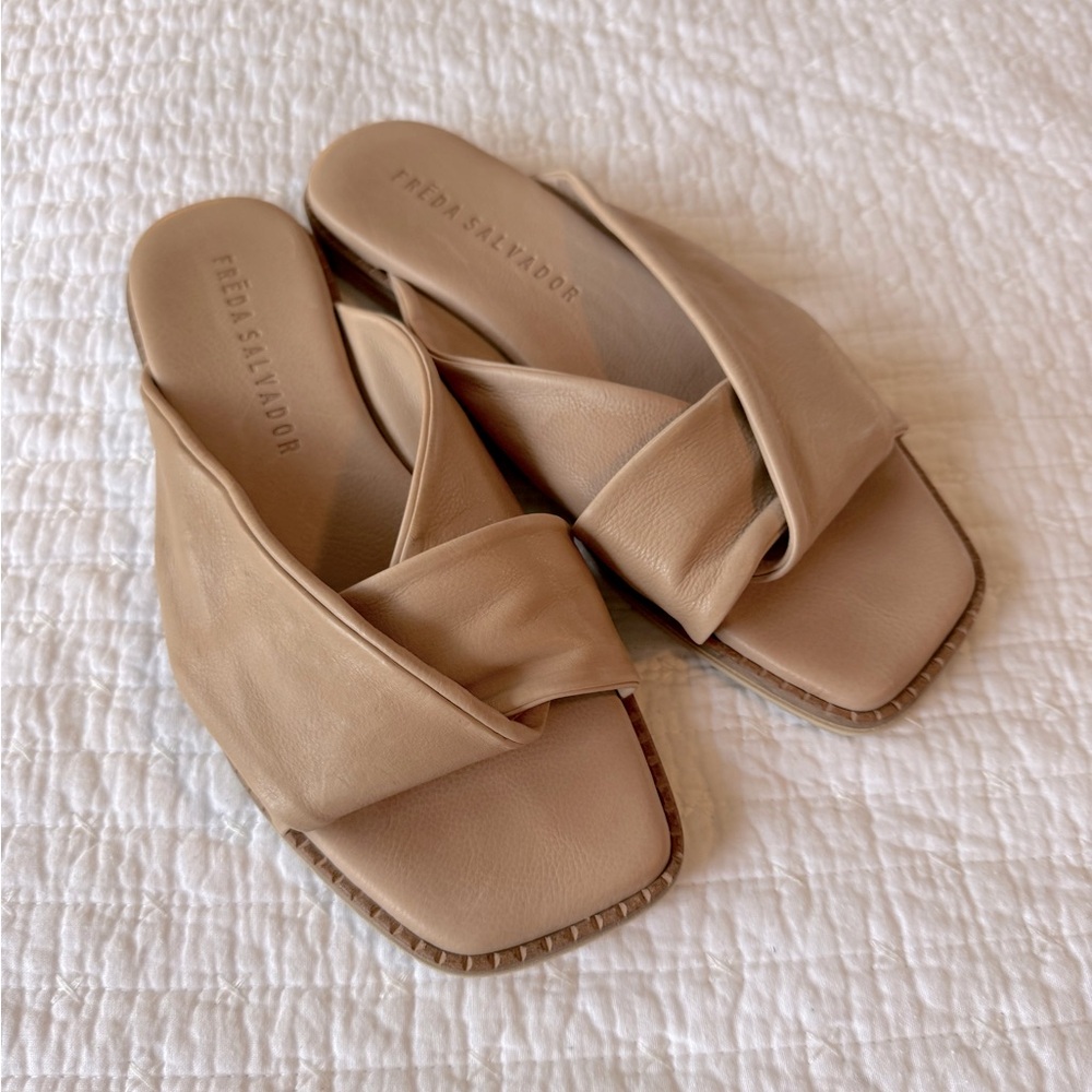 Freda Salvador Lys Wrap leather sandals -Stucco Calf